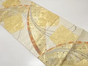 束ね熨斗に色紙・草花模様織り出し　袋帯